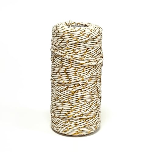 Baker Twine 90 Meter Spule Schnur Schnur für Bastelarbeiten, Dekoration, Geschenke (Creme-Gold) von KORA projects