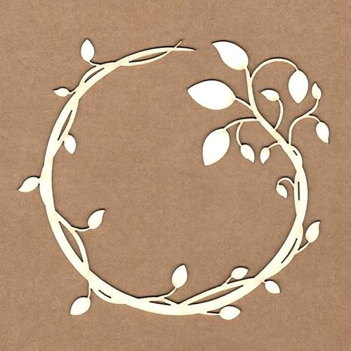 KORA projects Chipboard – Stanzformen aus gepresstem Karton für Scrapbooking und Bastelarbeiten, Rahmen mit Blättern von KORA projects