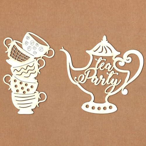 KORA projects Chipboard – Stanzformen aus gepresstem Karton für Scrapbooking und Bastelarbeiten, Teekanne Tea Party von KORA projects