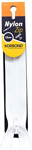 Korbond Nylon Reißverschluss, 12 cm, weiß von KORBOND