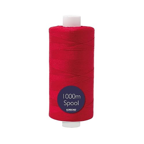 Korbond 1000 m Polyester-Nähgarn, Hand- und Maschinennähgarn (rot) von KORBOND