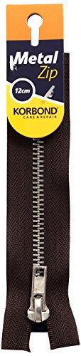 Korbond 12 cm brauner Metall-Reißverschluss mit geschlossenen Enden, ideal zum Nähen, Schneidern, Basteln von Kissen oder Kleidungsstücken Korbond 12 cm brauner Metall-Reißverschluss mit geschlossenen Enden, ideal zum Nähen, Schneidern, Basteln von Kissen oder Kleidungsstücken von KORBOND