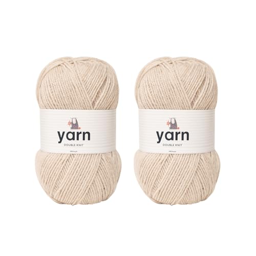 Korbond Garn – Beige – 2 x 100 g Acrylwolle – leicht, hypoallergen und langlebig, Doppelstrick-Häkelgarn, Strickwolle Korbond Garn – Beige – 2 x 100 g Acrylwolle – leicht, hypoallergen und langlebig, Doppelstrick-Häkelgarn, Strickwolle von KORBOND