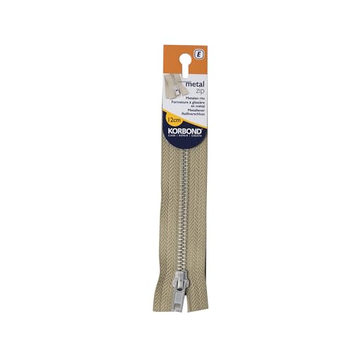 Korbond Metall Zip, 12 cm, Khaki von KORBOND