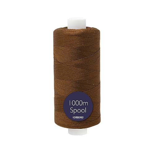 Korbond Nähgarn, 1000 m, Polyester, beschichtet, braun, zum Nähen, Nähen und Quilten von KORBOND