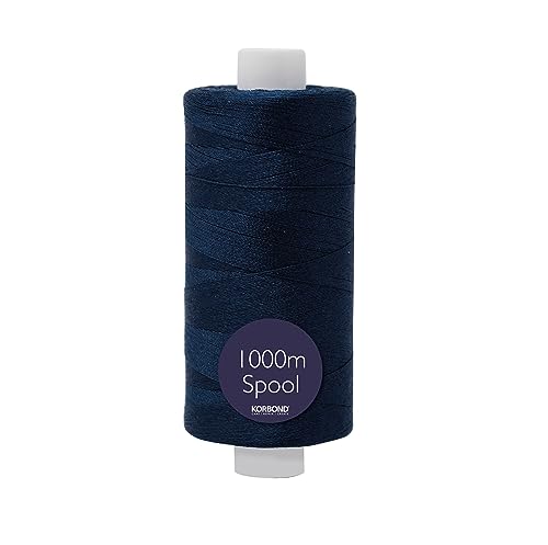 Korbond Nähgarn, 1000 m, Polyester, beschichtet, marineblau, zum Nähen, Nähen und Quilten von KORBOND