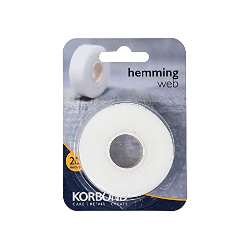 Korbond Saumband 20 m x 2 cm-Zum Aufbügeln, ohne Nähen-Klebeband, perfekt zum Kleben und Basteln, Leinwand, Weiß, 20m Korbond Saumband 20 m x 2 cm-Zum Aufbügeln, ohne Nähen-Klebeband, perfekt zum Kleben und Basteln, Leinwand, Weiß, 20m von KORBOND
