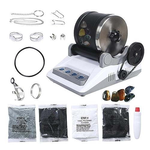 Schmuckpolierer, Schleifer, Lapidarpolierer, Rock Polisher Tumbler Kit Rock Tumbler und Erwachsene Rock Tumbler Kit Rotary Stone Polisher Geschenk for Erwachsene Kinder Geologie Hobby für Schmuck, Met von KOROBIE