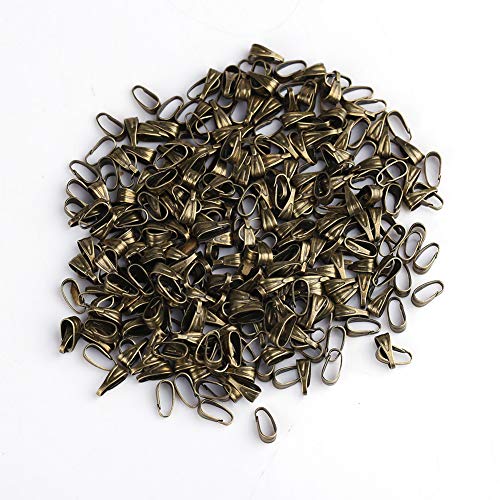 KOSDFOGE 300Pcs 3Colors Pendant Connector Pinch Clips Jewelry Findings Alloy Bails for Necklace Bracelet Earring (Antique Bronze) von KOSDFOGE