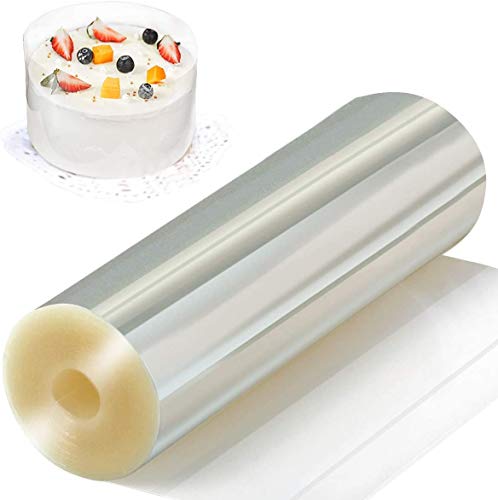 KOSHIFU Tortenrandfolie 20cm x 10m Acetat Folie Wiederverwendbar Tortenfolie Transparent Acetat Rolle für Kuchen Tortendeko Schokolade Mousse von KOSHIFU