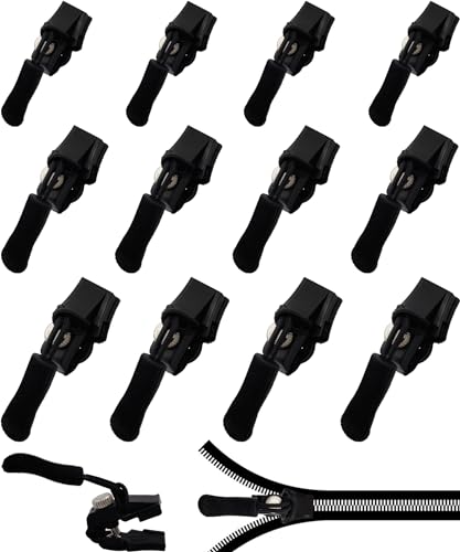 Reißverschluss Zipper, 12 Stück Universell Reißverschluss Reparatur Set, Abnehmbares Ersatz Zipper für ReißVerschluss, Reisverschlußzipper Set, Reisverschluss Fix Kit für Jacke/Mantel/Rucksack von KOSOEUR