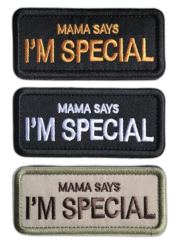 3 Stücke Taktiisher Aufnäher, Moral Klett Patch, lustige Stickerei, Emblem Bestickter Aufnäher Applikation - Mama Says I'm Special (3pcs) von KOSSJAA