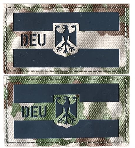 DEU Bundesadler Klett Patch Deutschland IR Infrarot Reflektierende Patches Militär Für Rucksack Hut Jacke Militär Baseballkappe Uniform Kleidung Taktische Weste Hundegeschirr von KOSSJAA