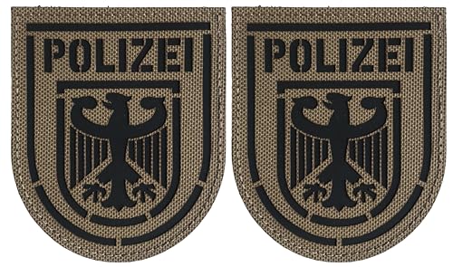 2 Stück Polizei Aufnäher Patches Klett Taktische Deutscher Adler IR Infrarot Reflektierende Abzeichen Applikationen für Hüte Rucksack Jacken Kleidung Uniform Weste von KOSSJAA