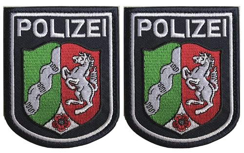 Patches klett militär 2 pcs, Adler Schild Patches taktische, Nordrhein-Westfalen Patches Polizei Abzeichen für Hüte Rucksack Jacken Kleidung Uniform Weste (Nordrhein-Westfalen 2 Pcs) von KOSSJAA