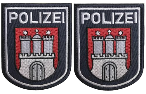 Patches klett militär 2 pcs, Adler Schild Patches taktische, Patches Berlin Polizei Abzeichen für Hüte Rucksack Jacken Kleidung Uniform Weste (Berlin 2 Pcs) von KOSSJAA