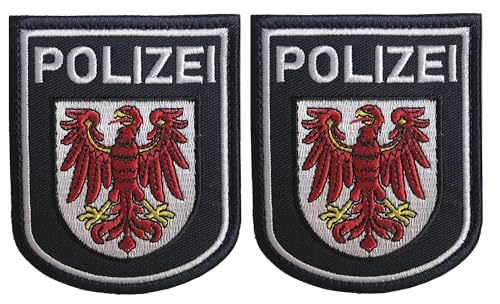 Patches klett militär 2 pcs, Adler Schild Patches taktische, Patches Brandenburg Polizei Abzeichen für Hüte Rucksack Jacken Kleidung Uniform Weste (Brandenburg 2 Pcs) von KOSSJAA