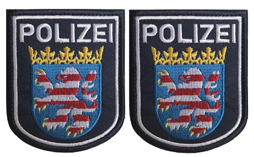 Patches klett militär 2 pcs, Adler Schild Patches taktische, Patches Hessen Polizei Abzeichen für Hüte Rucksack Jacken Kleidung Uniform Weste (Hessen 2 Pcs) von KOSSJAA