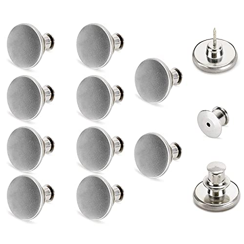 KOSTOO 10 Sets 17 mm Ersatz-Jeansknöpfe für Hosen, abnehmbare und abnehmbare Jeansknöpfe, kein Nähen, Sofortknopf für Hosen, Mode, Jeans, Swing, Handwerk, DIY (Silber) von KOSTOO