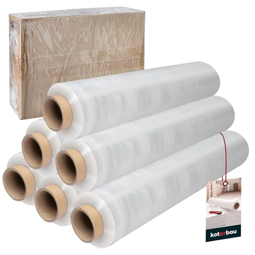 KOTARBAU® 6 Rollen Wickelfolie Stretchfolie 2,6 kg | L 350 m B 50 cm | Strechfolienrolle Transparent Stretchfolie Folie Verpackungsfolie Umzugsfolie für Möbel Packfolien Stretch Film von KOTARBAU