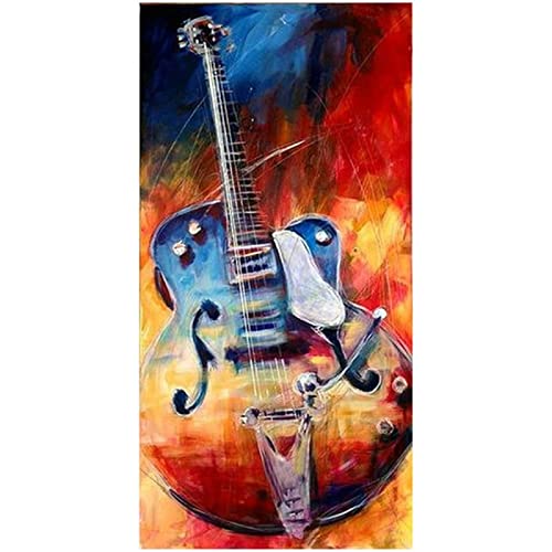 KOUBE DIY 5D Diamant Malerei Kit Gitarre 50x150cm/20x60inch Diamond Painting Full Groß Kristall Strass Stickerei Kreuzstich Arts Craft Gemälde Malen nach Zahlen für Wanddekoration von KOUBE