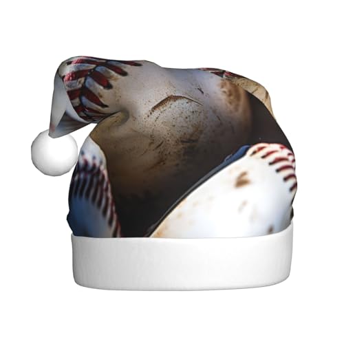 KOUUIP Weihnachtsmütze mit Baseball-Aufdruck, lustige Plüsch-Weihnachtsmütze für Erwachsene, Weihnachtsgeschenke, Hüte von KOUUIP