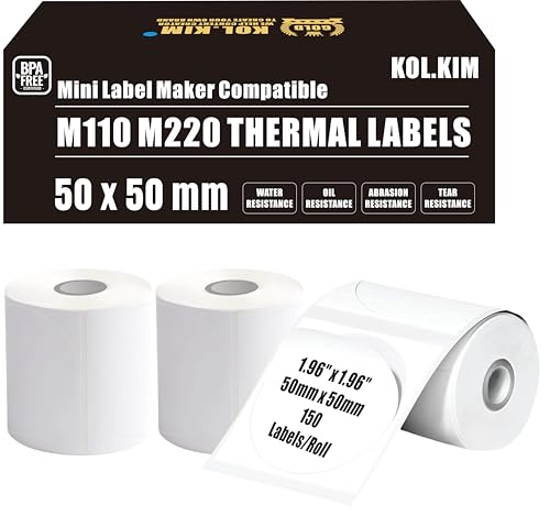 M220 Etiketten M110 Thermo-Etiketten für Phomemo-Etiketten, Druckpapier, Master-Etiketten M220 M110, Etiketten für Supvan Etikettenmacher, Klebeband, Nachfüllpackung, Katosymbol T50M Pro Etiketten, 50 von KOl.KIM