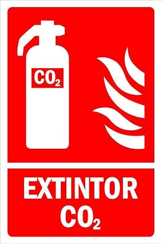 CO2 Feuerlöscher, Feuersicherheitsschild SP121, selbstklebender Aufkleber (400 x 300 mm) von KPCM Display ltd