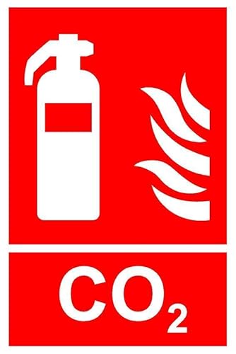 CO2 Feuerlöscher-Sicherheitsschild, selbstklebend, 400 mm x 300 mm von KPCM Display ltd