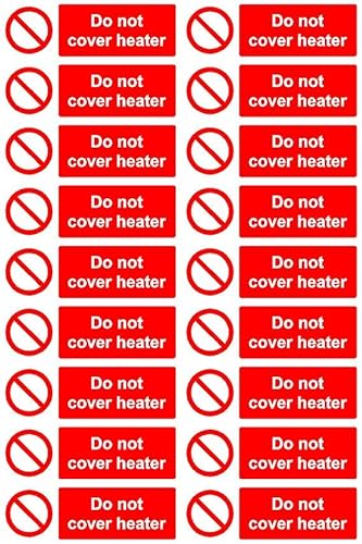 Selbstklebende Aufkleber "Do not cover the heat", 100 mm x 33 mm, 20 Stück von KPCM Display ltd