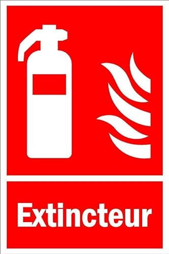 Sicherheitsschild für Feuerlöscher, FR057, 1 mm, flexibles Kunststoffschild (200 x 150 mm) von KPCM Display ltd