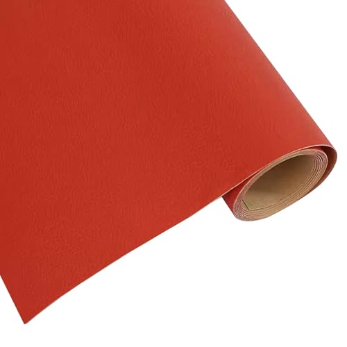 Kunstleder Selbstklebend Leder-Reparatur-Flicken-Set, Selbstklebendes Lederband, Vinyl-Aufkleber Für Sofas, Möbel, Autositze, Taschen, Jacken(Orange,50x68cm/19.7x26.7in) von KPHYMOD