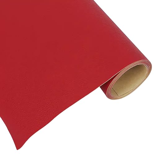 Kunstleder Selbstklebend Leder-Reparatur-Flicken-Set, Selbstklebendes Lederband, Vinyl-Aufkleber Für Sofas, Möbel, Autositze, Taschen, Jacken(Red,50x138cm/19.7x54.3in) von KPHYMOD