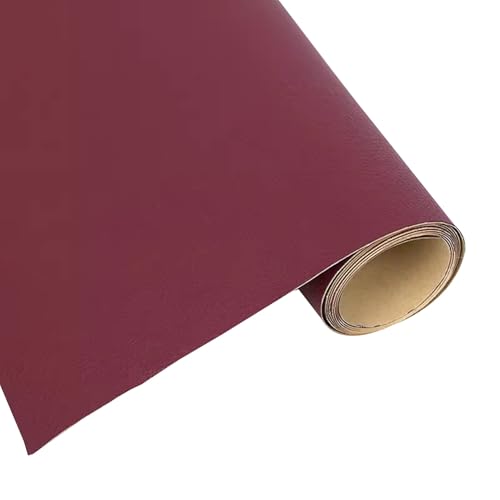 Kunstleder Selbstklebend Leder-Reparatur-Flicken-Set, Selbstklebendes Lederband, Vinyl-Aufkleber Für Sofas, Möbel, Autositze, Taschen, Jacken(Winered,50x138cm/19.7x54.3in) von KPHYMOD