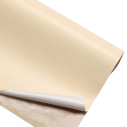 Kunstleder Selbstklebend Reparaturflicken Für Leder Mit Napa-Textur, 19,7 X 54,3 Zoll, Zuschneidbares, Selbstklebendes Lederband Für Möbel(Beige) von KPHYMOD