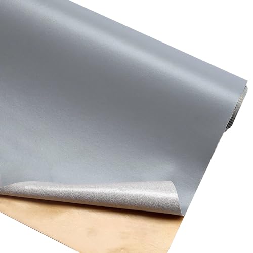 Kunstleder Selbstklebend Reparaturflicken Für Leder Mit Napa-Textur, 19,7 X 54,3 Zoll, Zuschneidbares, Selbstklebendes Lederband Für Möbel(Light gray) von KPHYMOD