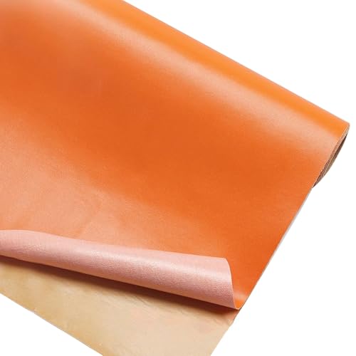 Kunstleder Selbstklebend Reparaturflicken Für Leder Mit Napa-Textur, 19,7 X 54,3 Zoll, Zuschneidbares, Selbstklebendes Lederband Für Möbel(Orange) von KPHYMOD