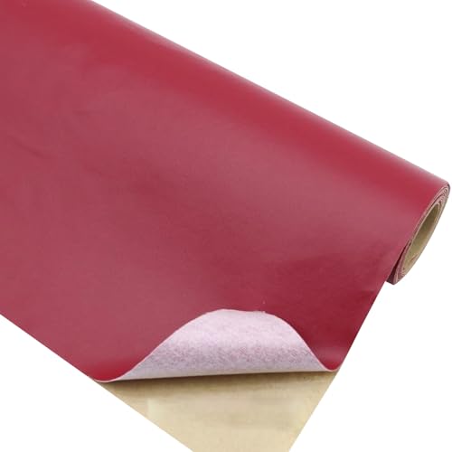 Kunstleder Selbstklebend Reparaturflicken Für Leder Mit Napa-Textur, 19,7 X 54,3 Zoll, Zuschneidbares, Selbstklebendes Lederband Für Möbel(Winered) von KPHYMOD