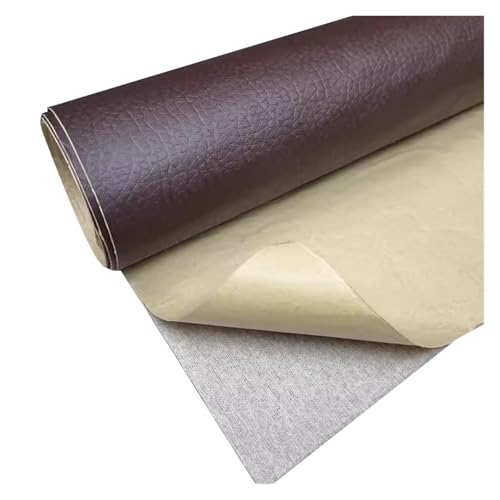 Kunstleder Selbstklebend Selbstklebendes Leder-Reparatur-Flicken-Set, Zuschneidbares Vinyl-Lederband Für Möbel, Autositze, Bürostühle, Sofas(Deep coffee) von KPHYMOD