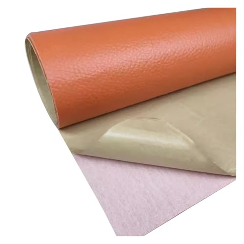 Kunstleder Selbstklebend Selbstklebendes Leder-Reparatur-Flicken-Set, Zuschneidbares Vinyl-Lederband Für Möbel, Autositze, Bürostühle, Sofas(Orange) von KPHYMOD