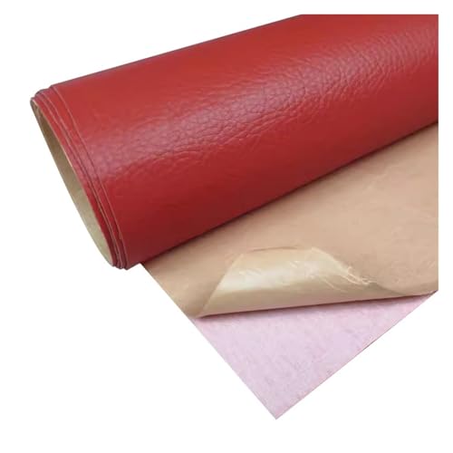 Kunstleder Selbstklebend Selbstklebendes Leder-Reparatur-Flicken-Set, Zuschneidbares Vinyl-Lederband Für Möbel, Autositze, Bürostühle, Sofas(Red) von KPHYMOD