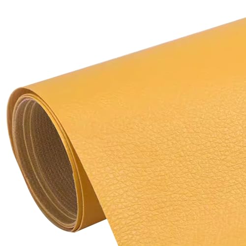 Kunstleder Selbstklebend Selbstklebendes Leder-Reparaturpflaster, Selbstklebendes Lederband Mit Litschi-Textur Für Die Reparatur Von Möbeln Und Autositzen, Großes Flickenset Für Ledersofas(Yellow) von KPHYMOD