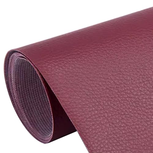 Kunstleder Selbstklebend Selbstklebendes Leder-Reparaturpflaster, Selbstklebendes Lederband Mit Litschi-Textur Für Die Reparatur Von Möbeln Und Autositzen, Großes Flickenset Für Ledersofas(Winered) von KPHYMOD