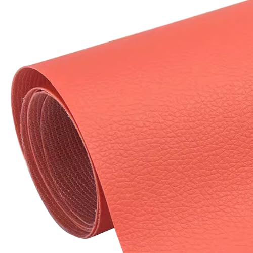 Kunstleder Selbstklebend Selbstklebendes Leder-Reparaturpflaster, Selbstklebendes Lederband Mit Litschi-Textur Für Die Reparatur Von Möbeln Und Autositzen, Großes Flickenset Für Ledersofas(Orange) von KPHYMOD