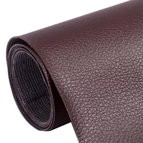 Kunstleder Selbstklebend Selbstklebendes Leder-Reparaturpflaster, Selbstklebendes Lederband Mit Litschi-Textur Für Die Reparatur Von Möbeln Und Autositzen, Großes Flickenset Für Ledersofas(Dark brown) von KPHYMOD