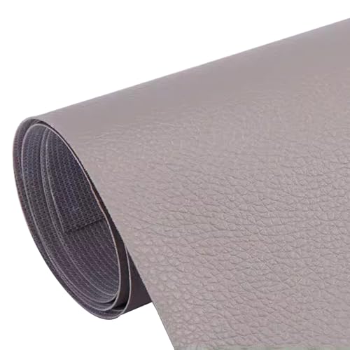 Kunstleder Selbstklebend Selbstklebendes Leder-Reparaturpflaster, Selbstklebendes Lederband Mit Litschi-Textur Für Die Reparatur Von Möbeln Und Autositzen, Großes Flickenset Für Ledersofas(Gray) von KPHYMOD