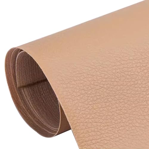 Kunstleder Selbstklebend Selbstklebendes Leder-Reparaturpflaster, Selbstklebendes Lederband Mit Litschi-Textur Für Die Reparatur Von Möbeln Und Autositzen, Großes Flickenset Für Ledersofas(Khaki) von KPHYMOD