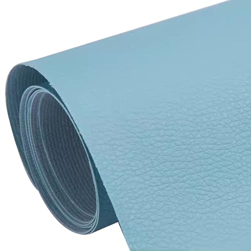 Kunstleder Selbstklebend Selbstklebendes Leder-Reparaturpflaster, Selbstklebendes Lederband Mit Litschi-Textur Für Die Reparatur Von Möbeln Und Autositzen, Großes Flickenset Für Ledersofas(Light Blue) von KPHYMOD