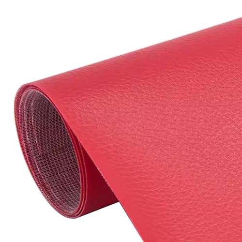 Kunstleder Selbstklebend Selbstklebendes Leder-Reparaturpflaster, Selbstklebendes Lederband Mit Litschi-Textur Für Die Reparatur Von Möbeln Und Autositzen, Großes Flickenset Für Ledersofas(Red) von KPHYMOD