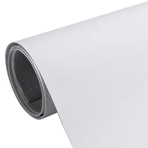 Kunstleder Selbstklebend Selbstklebendes Leder-Reparaturpflaster, Selbstklebendes Lederband Mit Litschi-Textur Für Die Reparatur Von Möbeln Und Autositzen, Großes Flickenset Für Ledersofas(White) von KPHYMOD